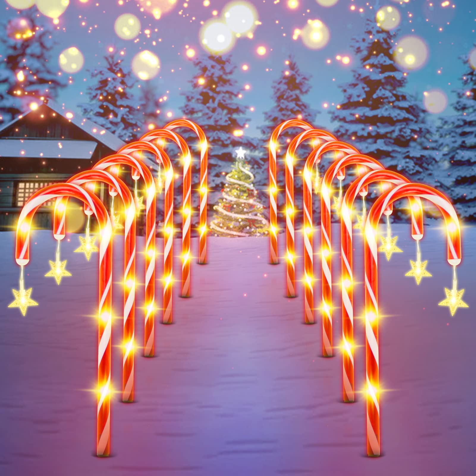 Photo 1 of Christmas Lawn Decorations Outdoor Yard 12 Pack Candy Cane