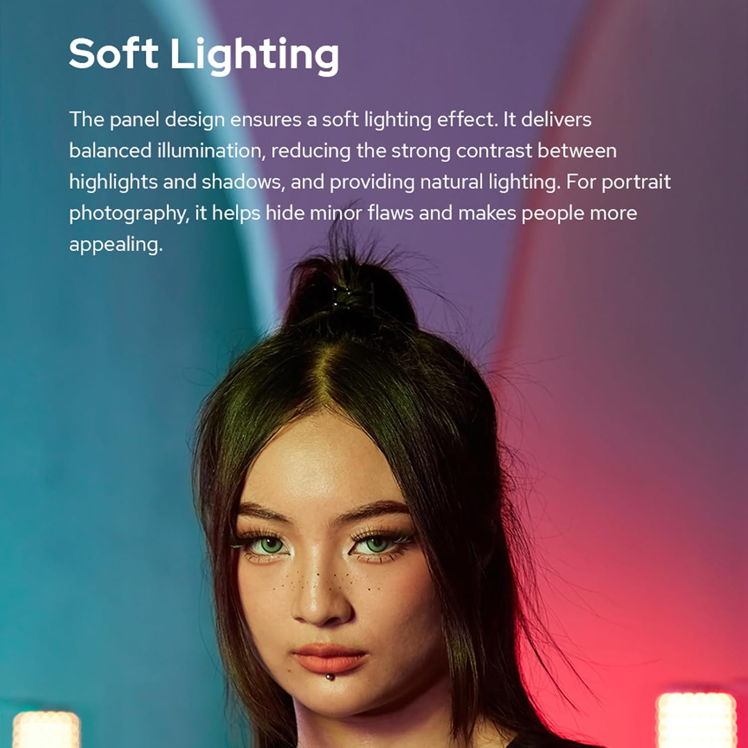 Godox FH50Bi Flexible Handheld LED Light,2.4G Wireless Control,0-100% Brightness & 2800-6500K Color for Streaming,Zoom Calls, YouTube,Tiktok,Studio Photo Light