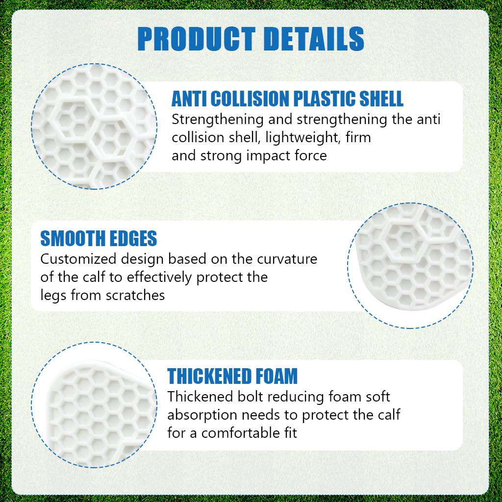 PROBEROS 2 Pcs Silicone Shin Guards for Football, Honeycomb Construction 2