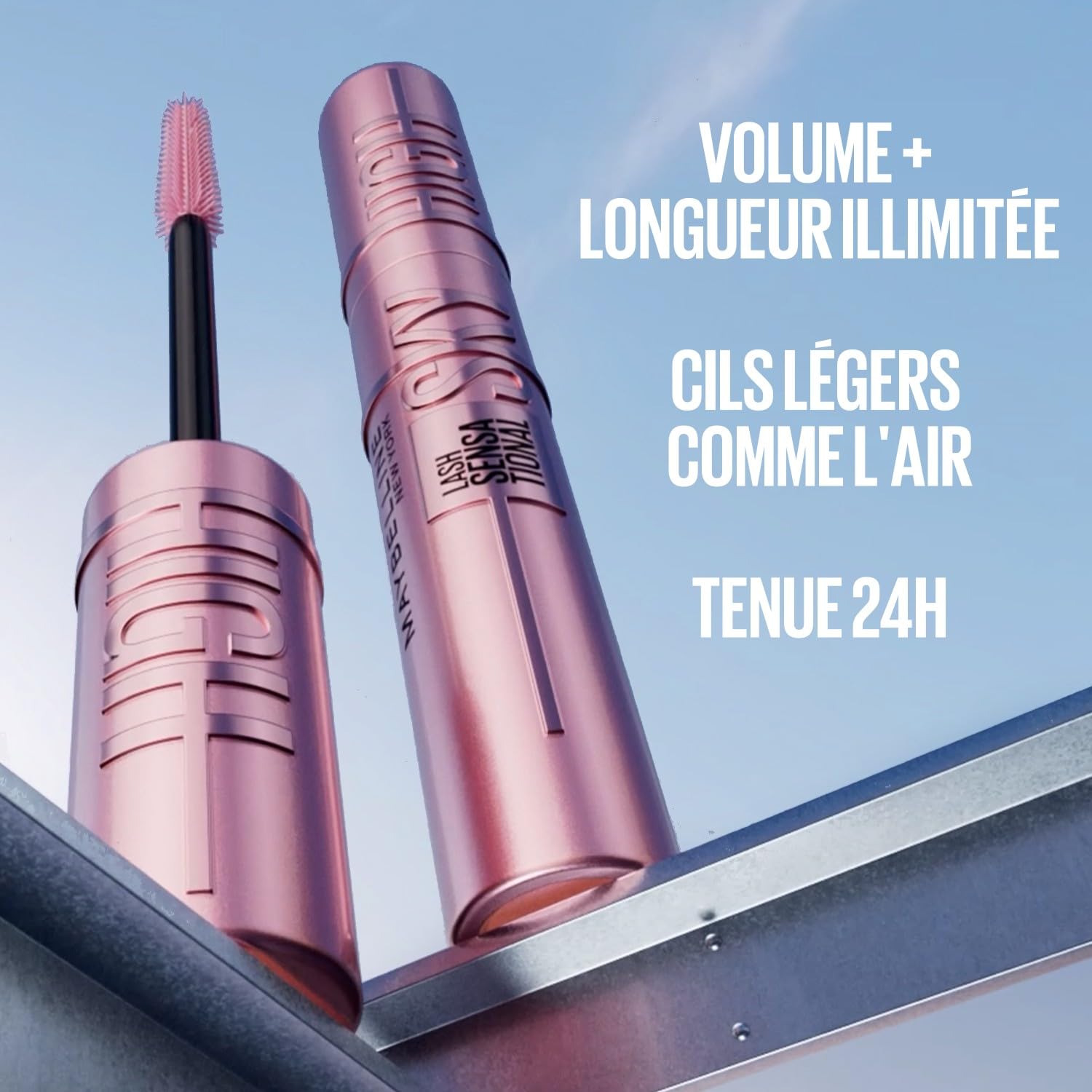 Maybelline New York Lash Sensational Sky High Plum Twilight, ciemnofioletowy tusz do rzęs, 7ml | Formuła wydłużająca i łatwa do mycia, 7,2 ml