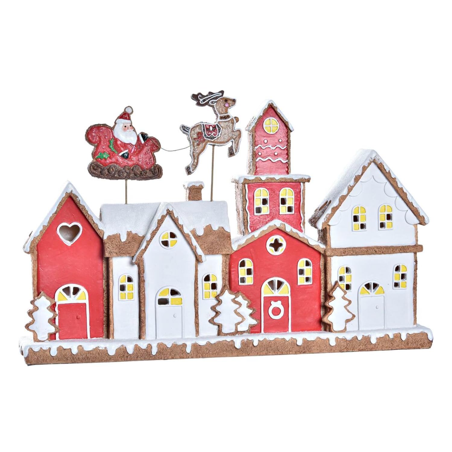 Décoration de Noël en résine rouge et blanche pour table de fête