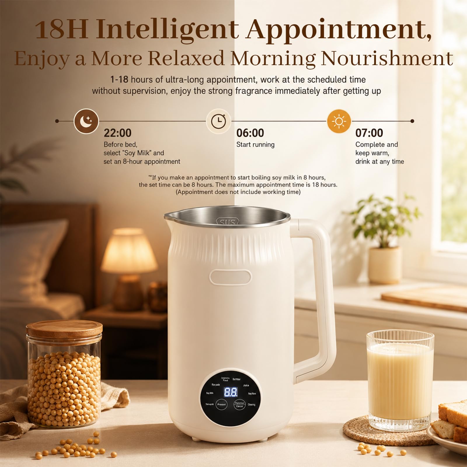 Machine à Lait Végétaux, 1,6L, Machine Lait Vegetal Automatique