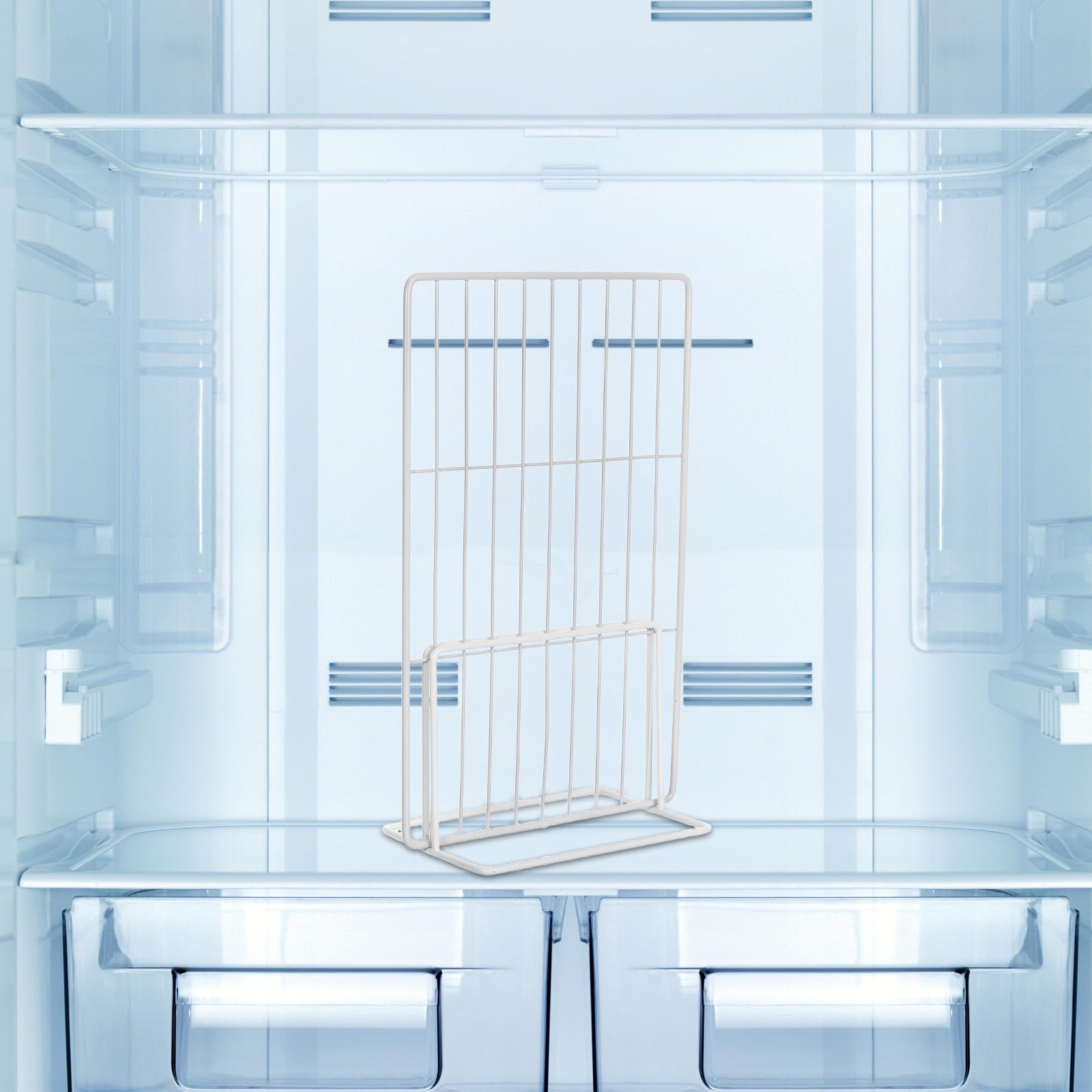 COLLBATH Separador para Congelador de Hierro Blanco para Organizar Cajas de Helados 2 Piezas Estructura de Malla, Resistente y Expandible en Hogares y Congeladores Comerciales
