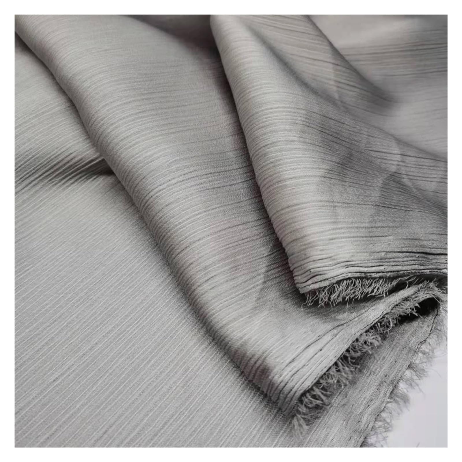Tissu crêpe mousseline léger gris anti-froissement pour coudre un pantalon fluide