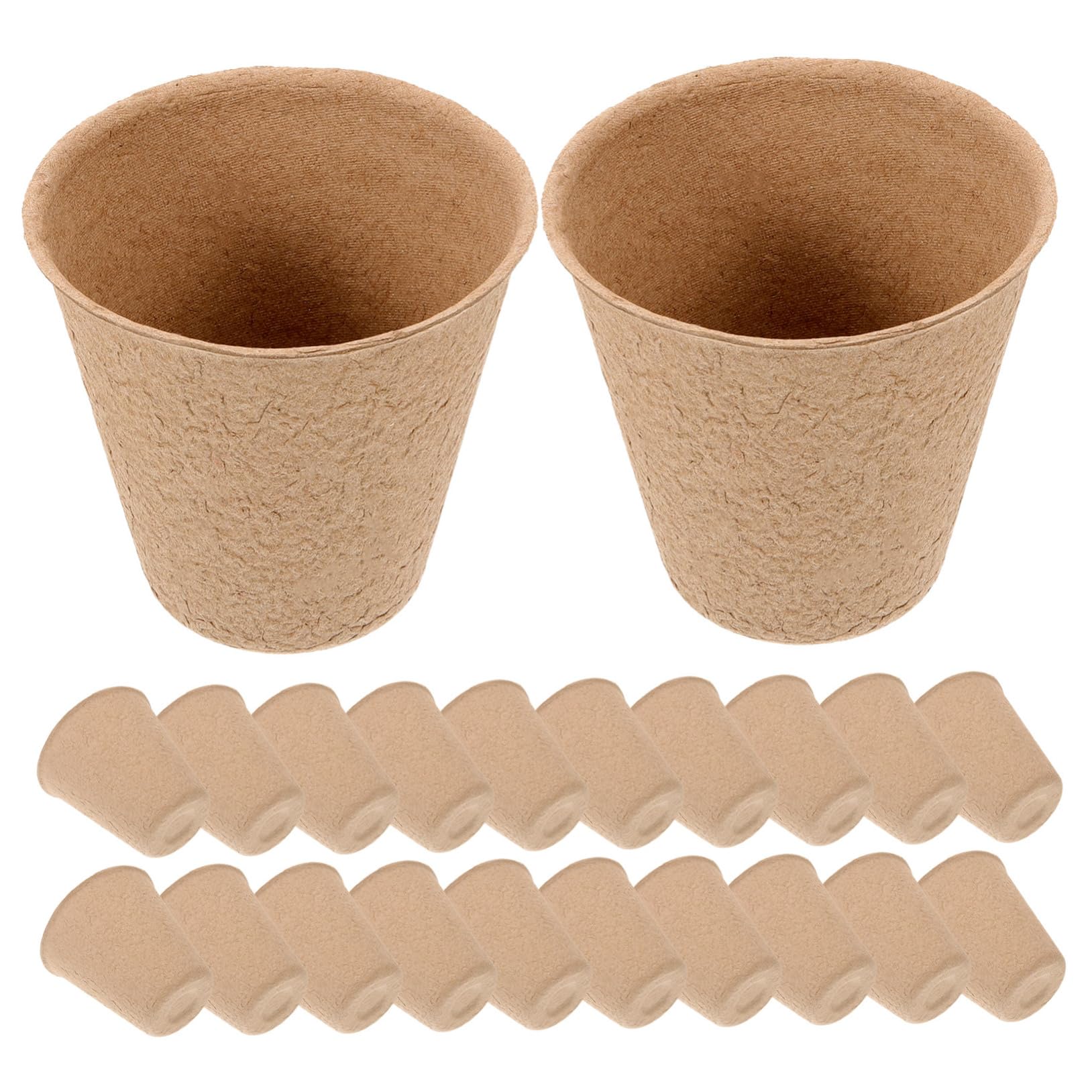 Vasi da Vivaio in Polpa di Torba Biodegradabili 110 Pezzi Etichette per Germinazione e Trapianto, Kit per Giardinaggio Domestico e Coltivazione in Vaso Ecologico