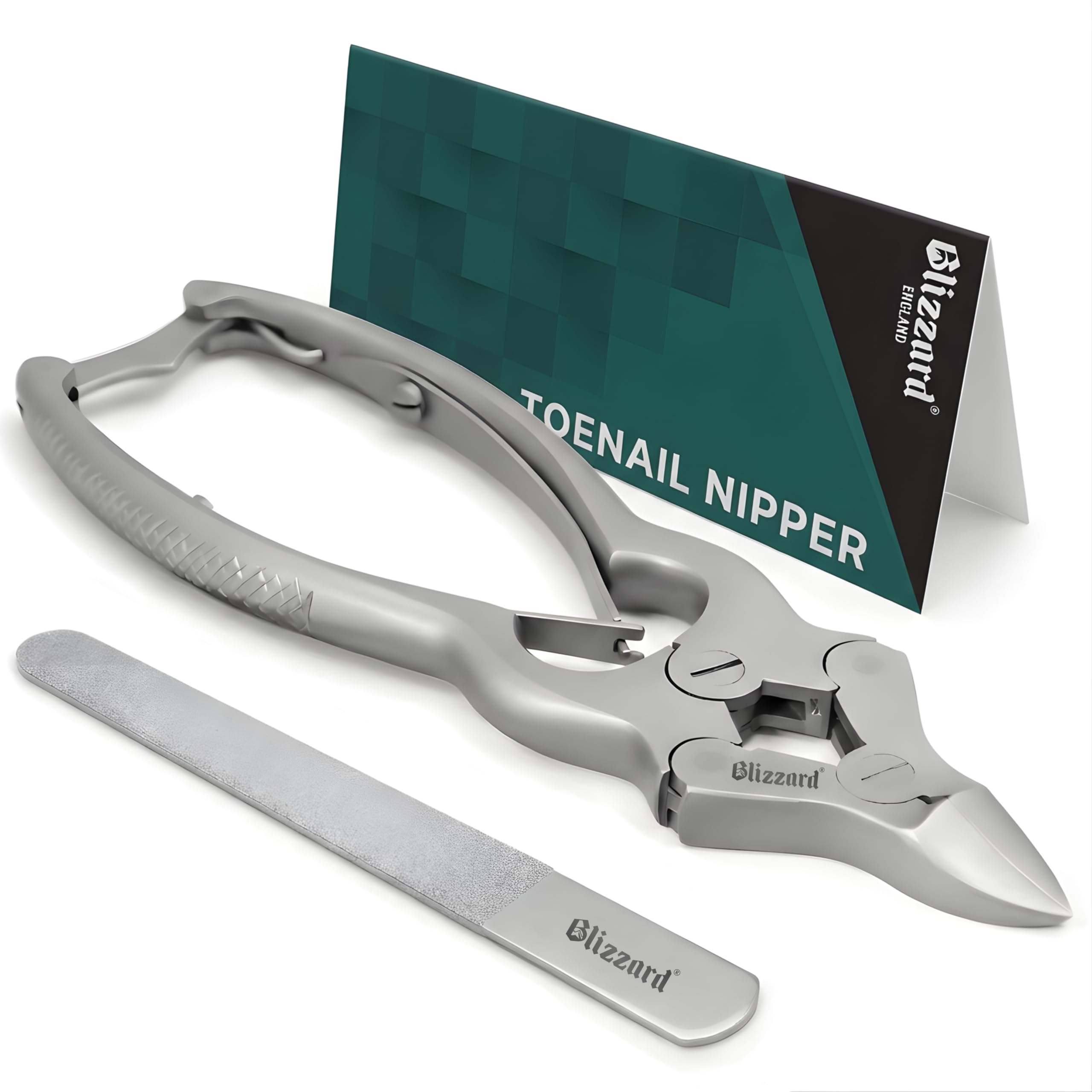 Toenail Clippers by Blizzard – Medical Grade Double Action Toe Nail Nipper Cutter for Thick Nails Seniors – 6 inch German Tool Double Spring