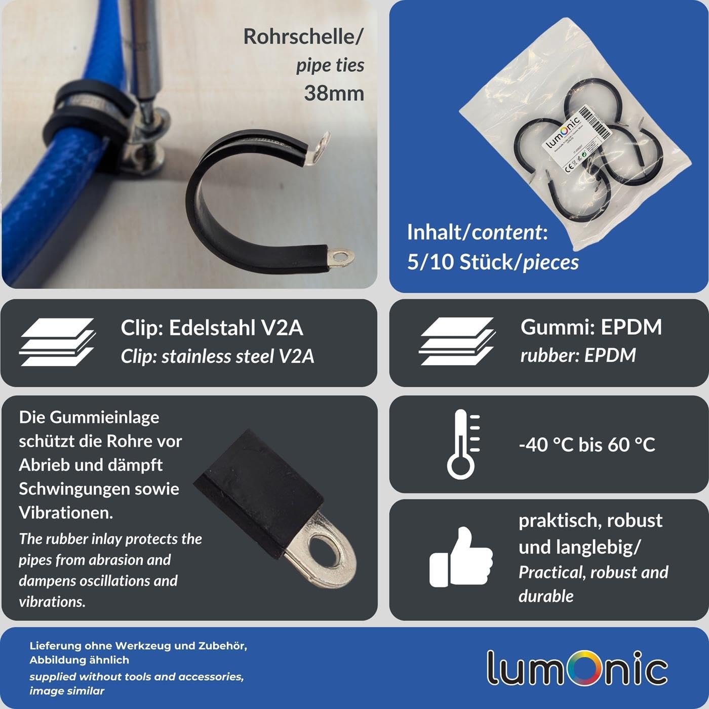 AC INFINITY Colliers De Serrage En Acier Inoxydable, 150 Mm, Lot De 2