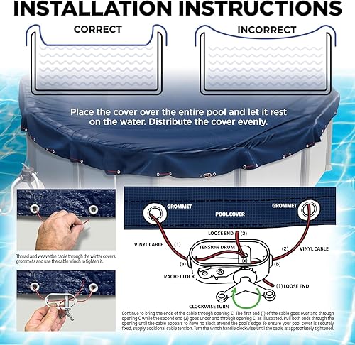 Miniatura 2 de Cubierta redonda de 24 pies para piscinas sobre el suelo, cubierta de piscina sobre el suelo, cubierta de piscina, cubierta de piscina de invierno,