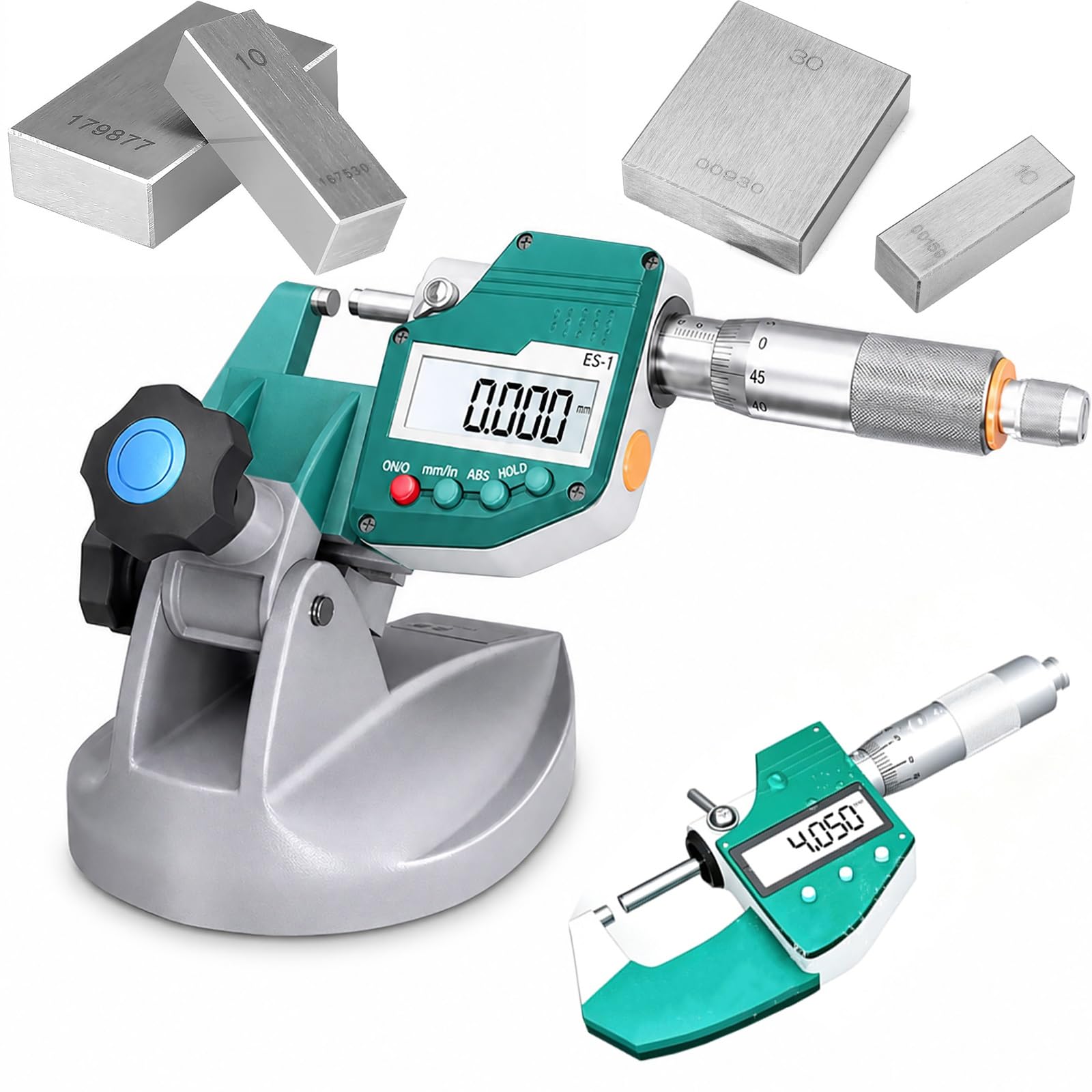 Micrometro digitale for esterni con base, Micrometro digitale for origine assoluta, | Impermeabile resistente all'olio, risoluzione 0,001 mm, punta in carburo, Strumenti di misura di precisione(50-75mm)