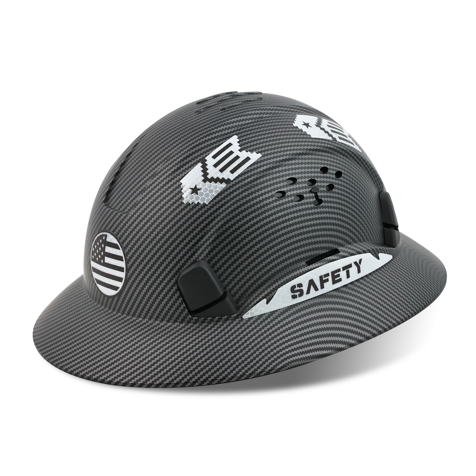 Casco duro de ala completa, casco de seguridad aprobado por OSHA, Cascos de Construcción, casco duro de construcción ventilada, trinquete ajustable con suspensión de 6 puntos, cascos de