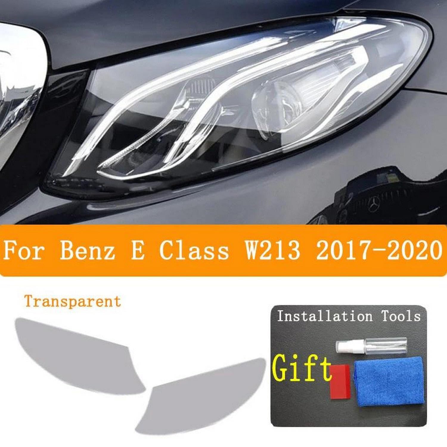 Reflektor samochodowy tylne światło folia ochronna reflektor winyl renowacja przezroczysta czarna naklejka, do Benz klasy E 2021-obecny
