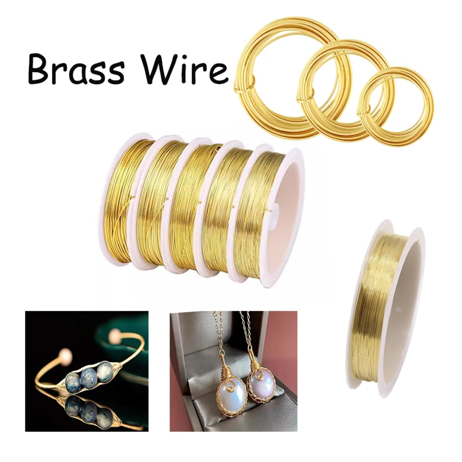 Fili di rame in ottone da 0,1 mm-3,0 mm Filo for perline for colori dorati lunghi 1-100 metri(2.5mm 5m)