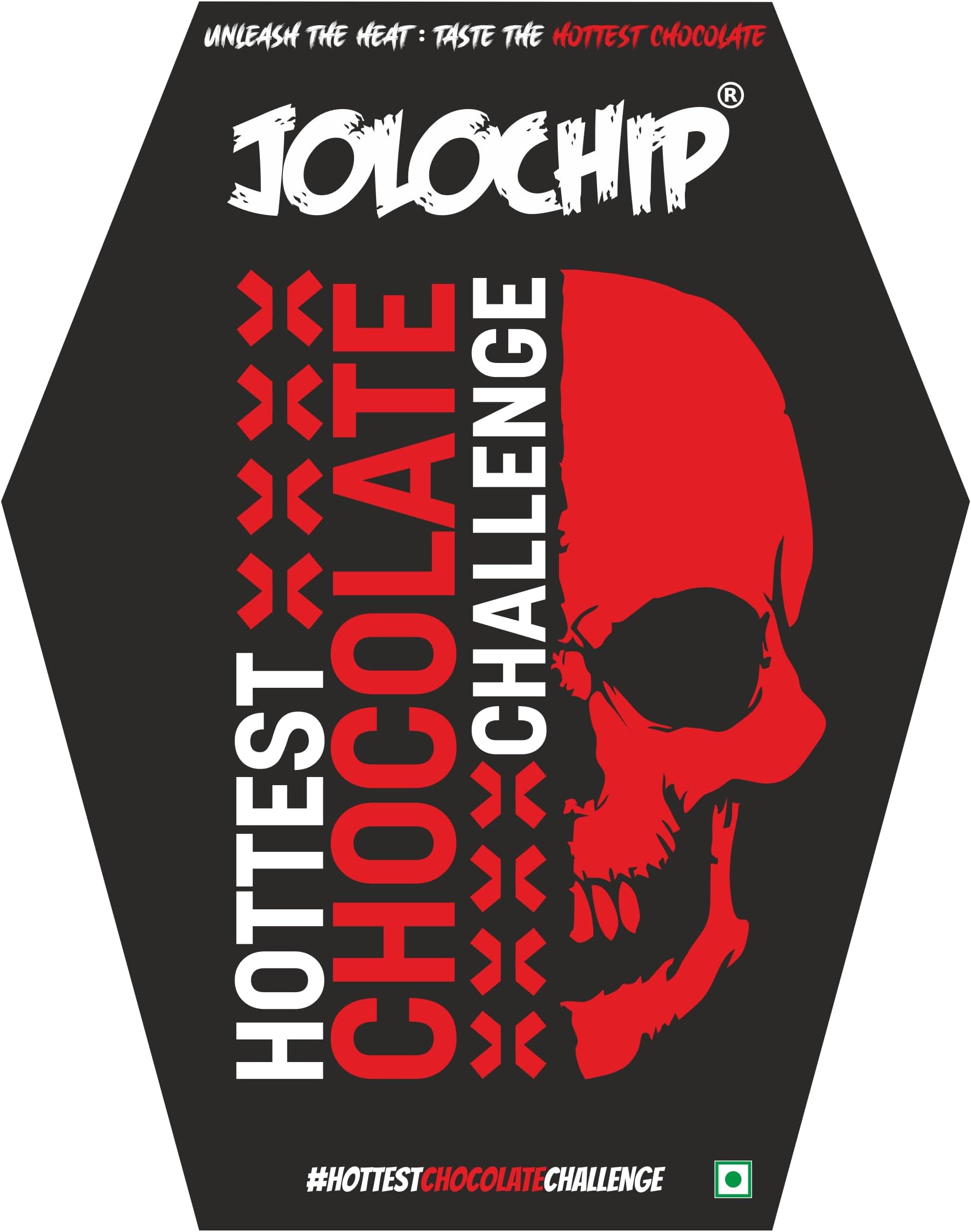 JOLOCHIP Hottest-Chocolate-Challenge | Extreme Spicy Chocolate Bar | 2.2 Million Scoville Heat Units | Dare to Taste the Heat-10 Grm