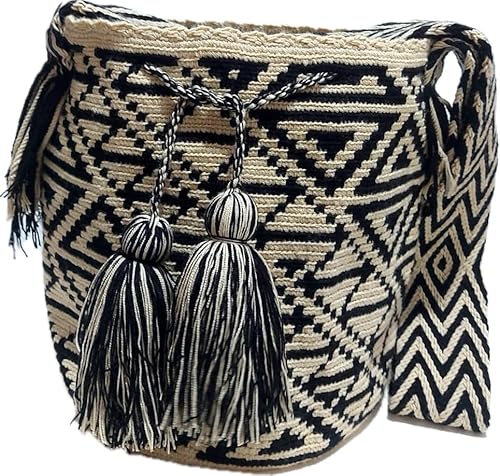 Handmade Wayuu Crochet Tote Bag, Woven Mochila, Colombian Tribal Bag, Beach Bag