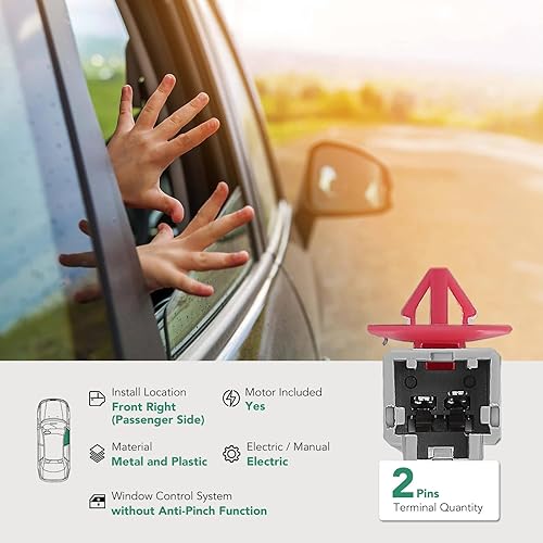 Miniatura 3 de YHTAUTO Elevalunas eléctrico delantero derecho del lado del pasajero con motor para Honda Accord 1998-2002 Coupé