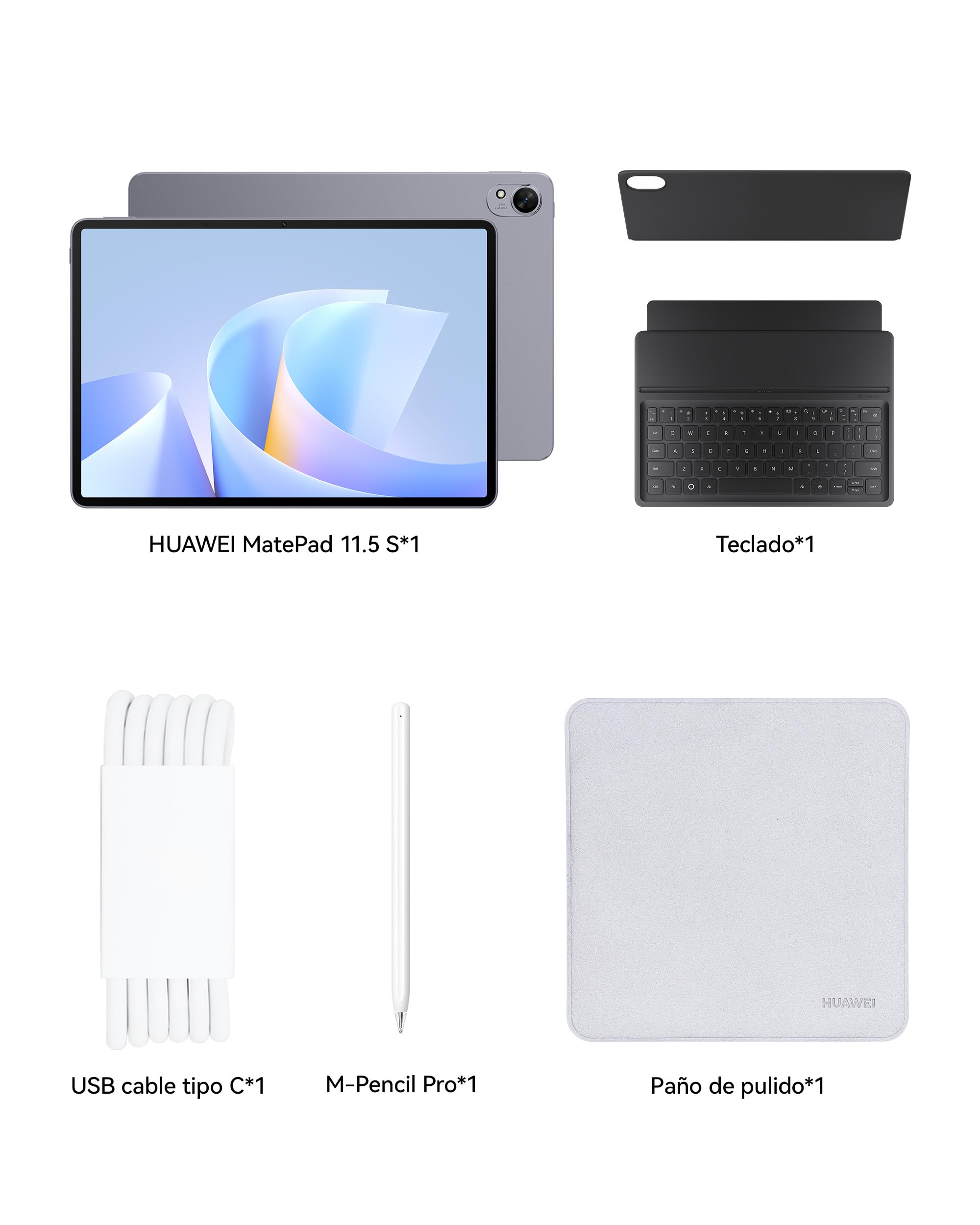 HUAWEI MatePad 11.5 S 2026 Tablet 2.8K Pantalla PaperMatte Ultranítida,Gris | 144Hz 12+256GB 8800mAh 40W SuperCharge, WiFi 6+ Bluetooth, Teclado Extraíble Versión Español, M-Pencil Pro,Garantía 42 meses