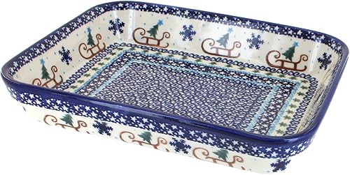 Miniatura 6 de Blue Rose Polaco Pottery Daisy Surprise - Panadero rectangular mediano