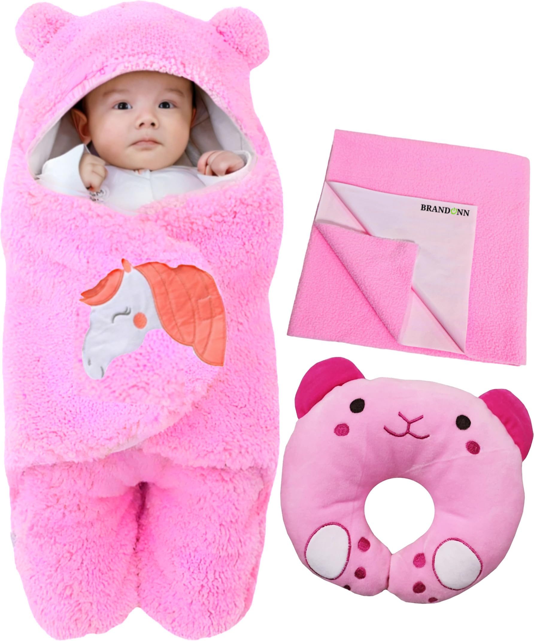 BRANDONN Newborn Baby Gift Set Combo Pack of Bedding Set for Boys and Girl Pack of 3 Pcs.-image-39