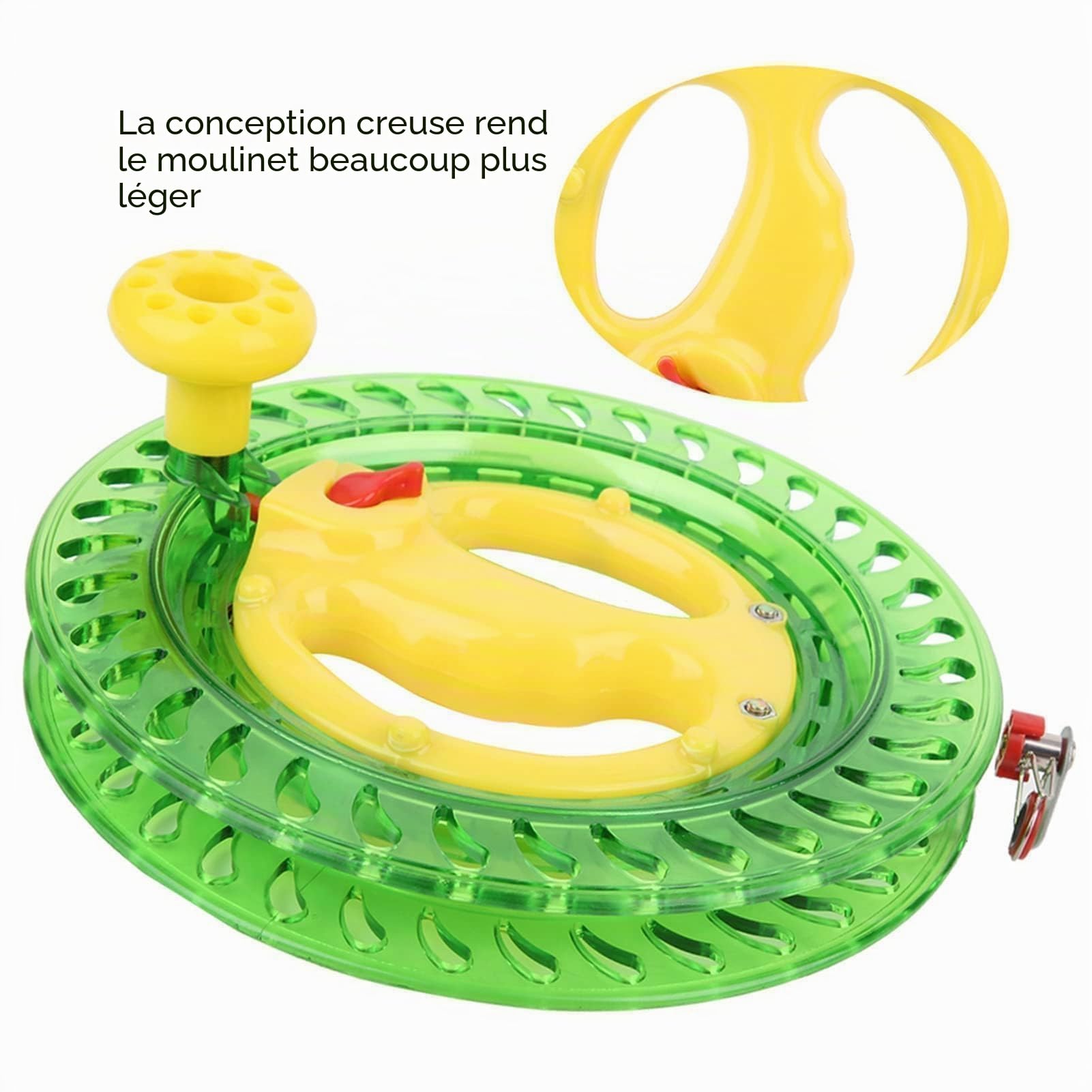 Agatige Moulinet De Pêche en Mer, Roue De Pêche en Mer Multifonction en ABS, Enrouleur De Fil à la Main, Enrouleur De Ligne De Mouche, Moulinet De Pêche, Enrouleur De Ligne De Pêche, Rouleau