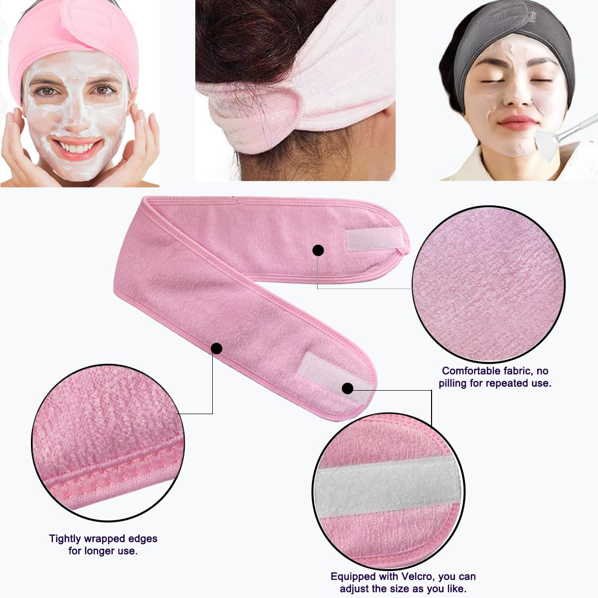 30 szt. przyborów do pielęgnacji twarzy, narzędzia DIY, 4 silikonowe miski na twarz, 4 pędzle wachlarzowe do maski na twarz, 5 opasek na głowę, 8 skompresowanych gąbek do twarzy, 8 aplikatorów masek