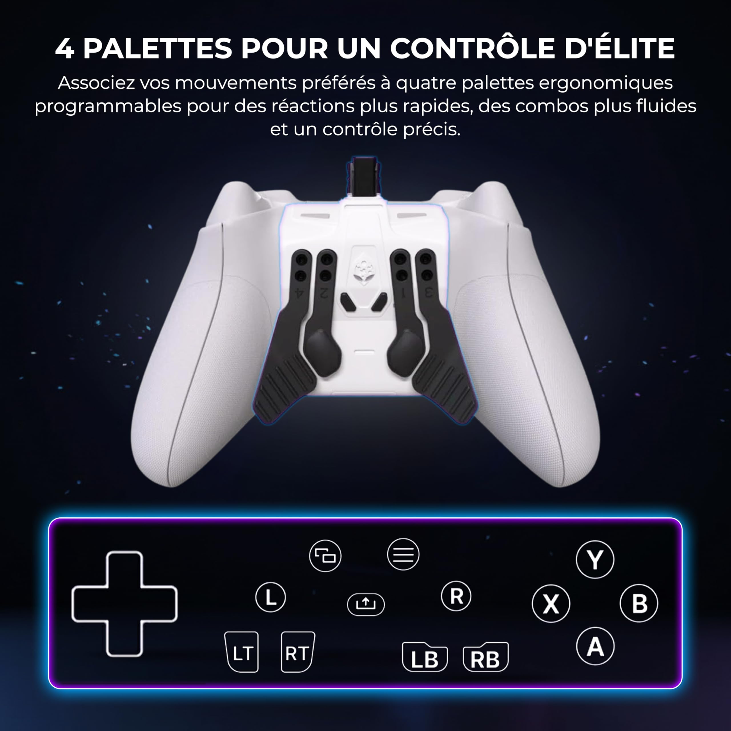Collective Minds Strike Pack 'Horizon' MOD Pack | 4 Palettes Reconfigurables | Système de Macros Piloté par Application | Compatible avec les Manettes Standard Xbox Series X|S et Xbox One