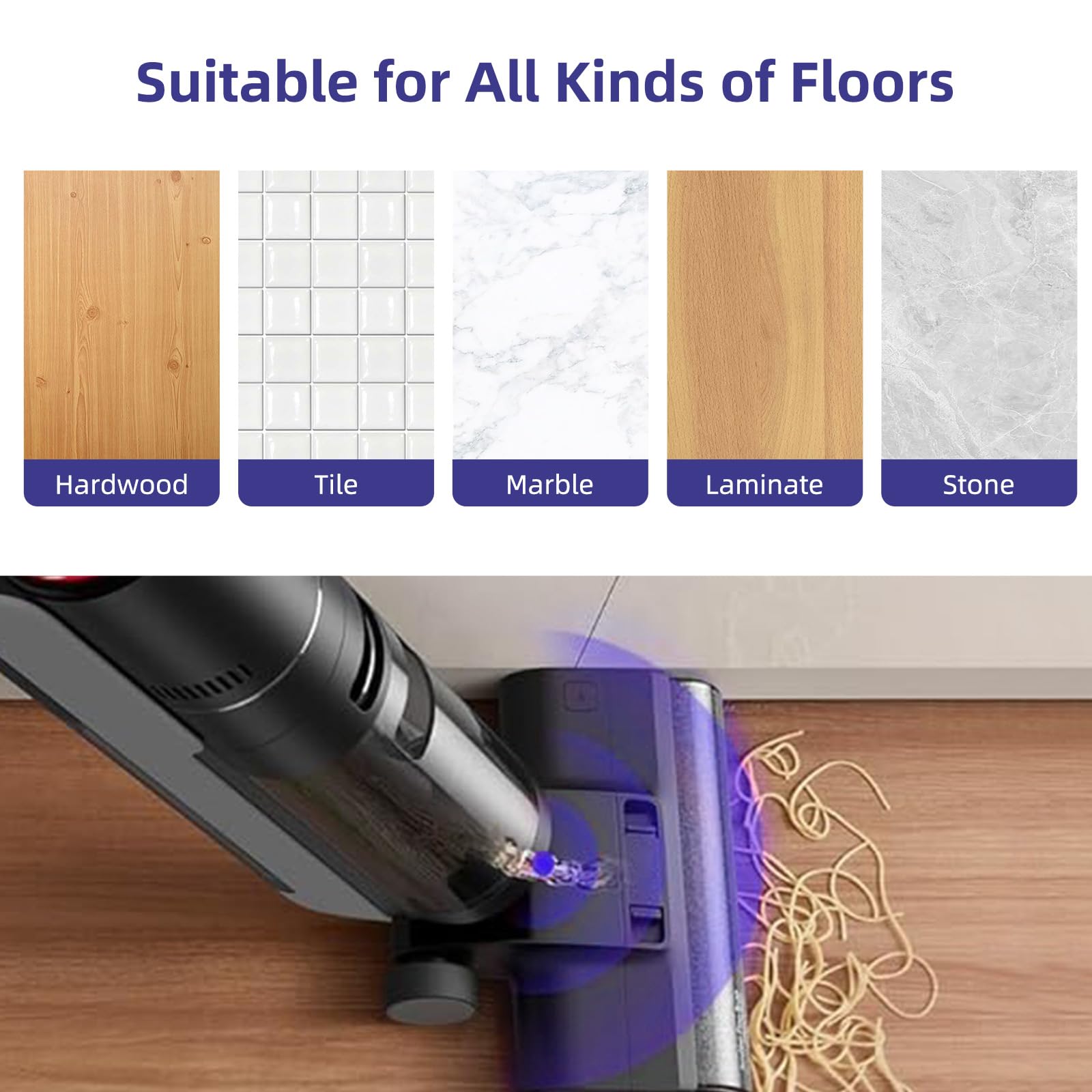 KiimSin Brosse Rotative + Filtres Accessoires Pour Dreame H12 Pro Ultra / H13 Pro Pièces De Rechange Pour Aspirateur Eau Et Poussière, 2 Brosse Rotative + 3 Filtres Hepa + 1 Brosse