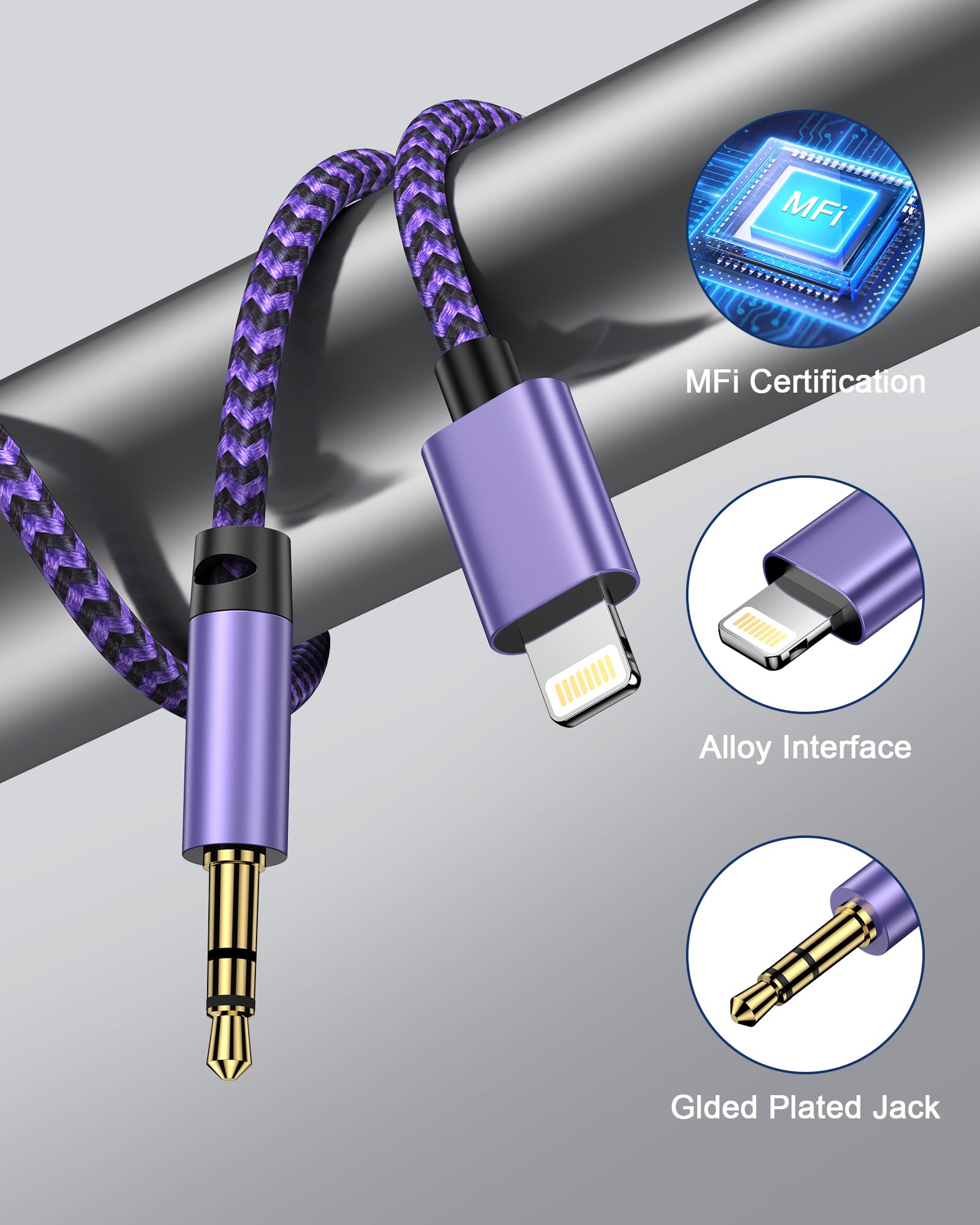 Amazon.com: 2Pack iPhone AUX Cord for iPhone 14 Pro Max/Plus, 13