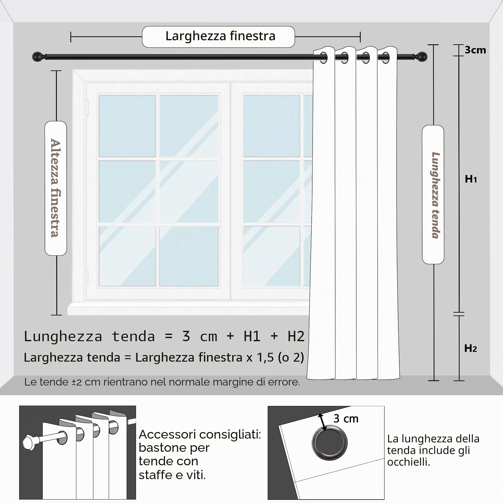MRTREES 2 Pezzi Tende per Interni Voile in Lino per Cmera da Letto con Occhielli Tende Semitrasparenti per Soggirono Moderne Tenda Trasparente Leggera per Finestra Bianco avorio 140x260 CM