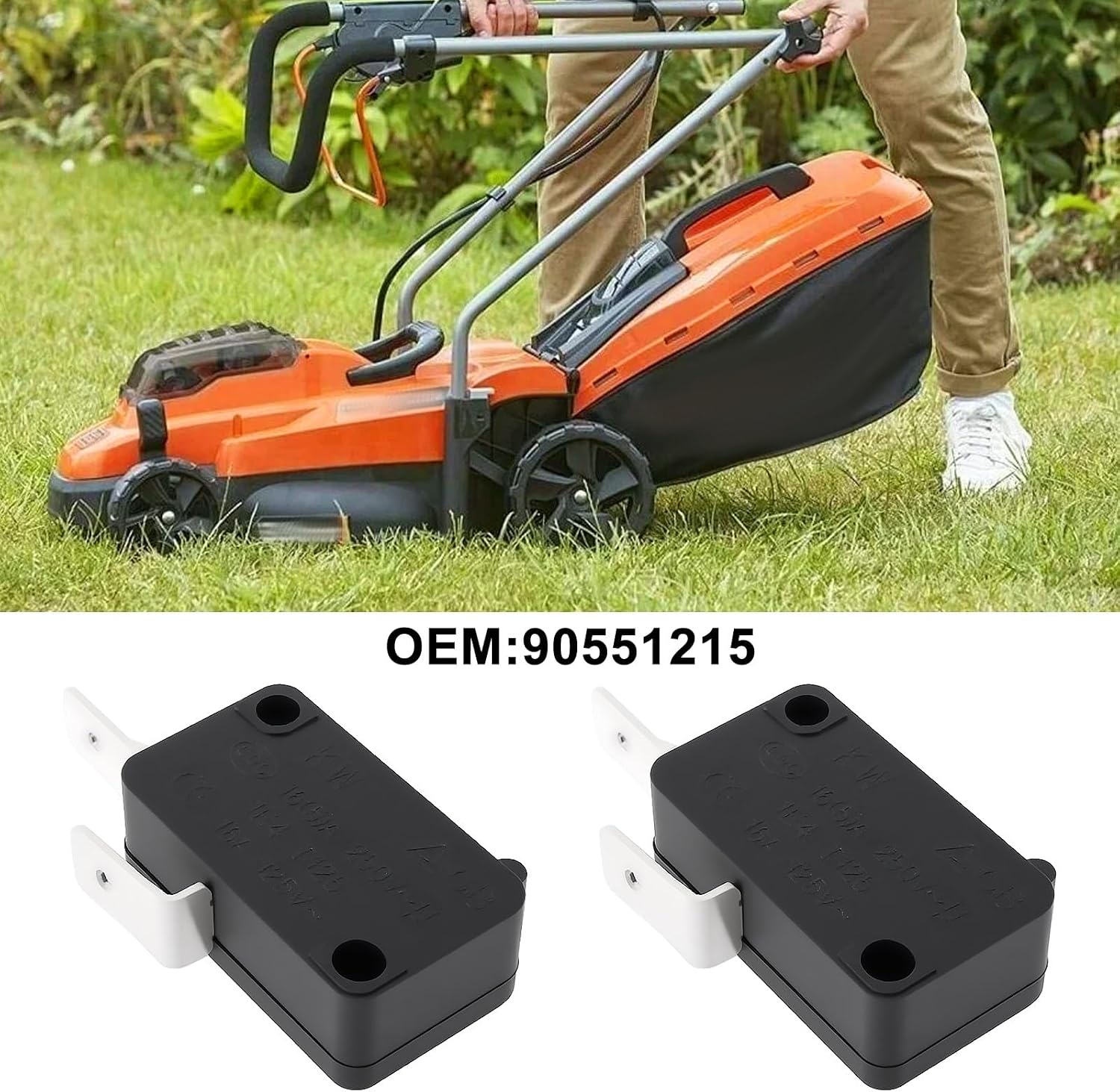 Create idea 4 Pcs Micro Switch 90551215 Compatible with Black & Decker Lawn Mowers 16A 125/250VAC NO 2-Pin Silver Contact