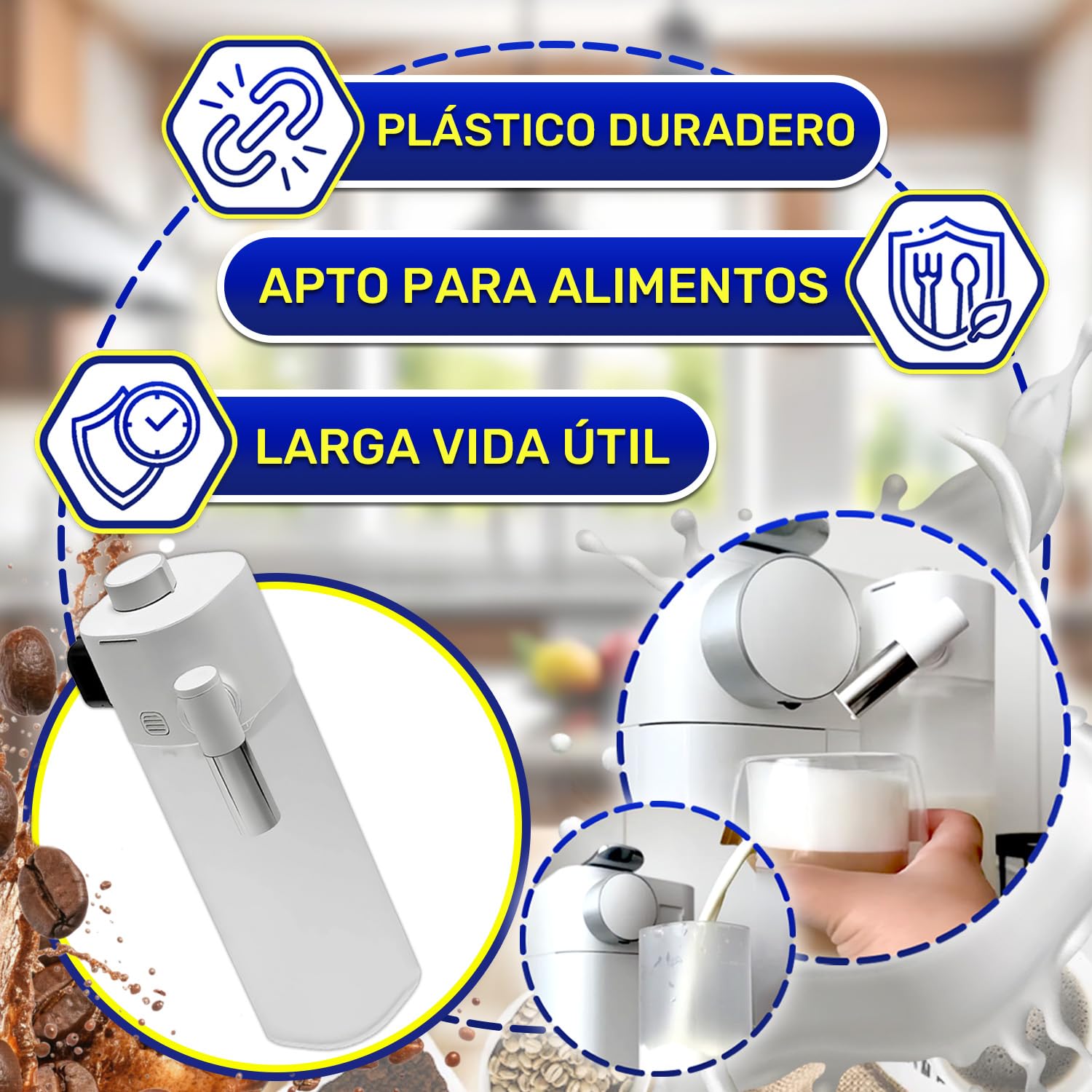 Depósito Leche Cafetera 7313293445 para Delonghi para Nespresso EN640.W | Garantía de 10 Años - MONTERAL