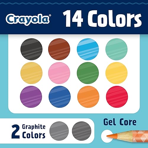 Miniatura 5 de Crayola - Lápices de arte para bosquejo y sombreado (14 unidades), lápices de colores para adultos, incluye 2 lápices de grafito, para colorear para
