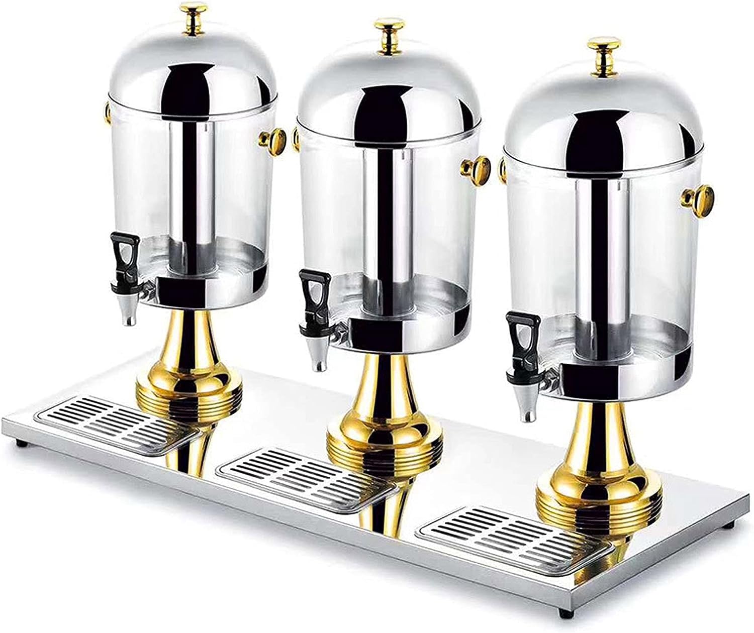 JYBNBBE Commercial Cold Drink Machine, Convenience Juice Drinks Dispenser, Juice Container, 8/16/24L Drink Dispenser, for Parties Weddings Buffet Catering (Gold 24L)