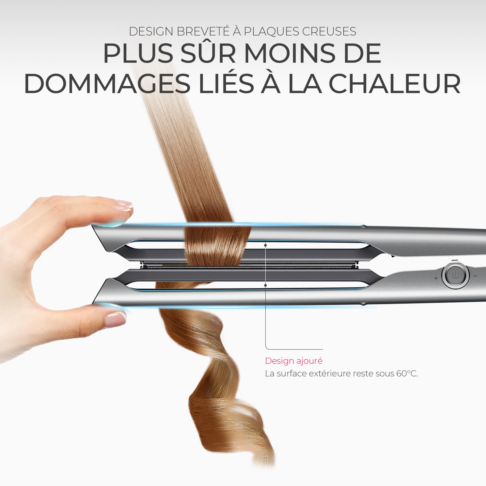 TYMO Lisseur Cheveux, Lissage en Un Seul Passage & Boucles Souples, Plaques 25 mm, 500M Ions Négatifs, Anti-Brûlure, Glisse 3× Plus Fluide, Styling 2× Plus Rapide, Moins de Dommages dus à la Chaleur