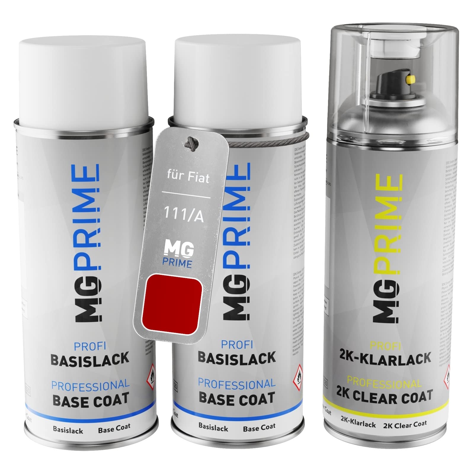 MG PRIME Autolack Set Spraydosen für Fiat 111/A / 111 Rosso Passione +2K
