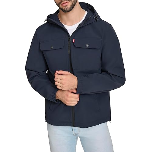 Levi's Men's Hooded Waterproof Arctic Cloth Rain Jacket
