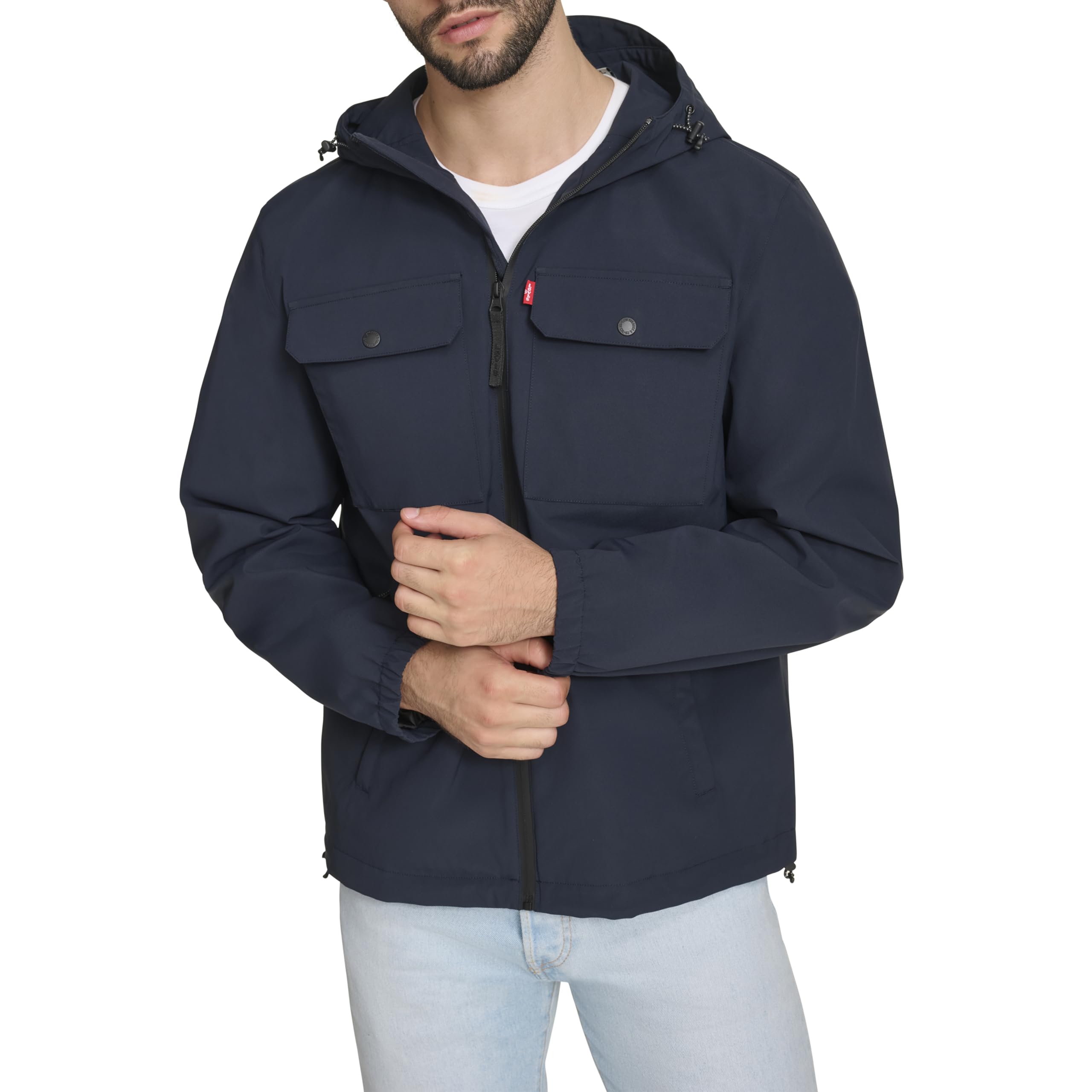 

                                                    Levi's Men's Hooded Waterproof Arctic Cloth Rain J