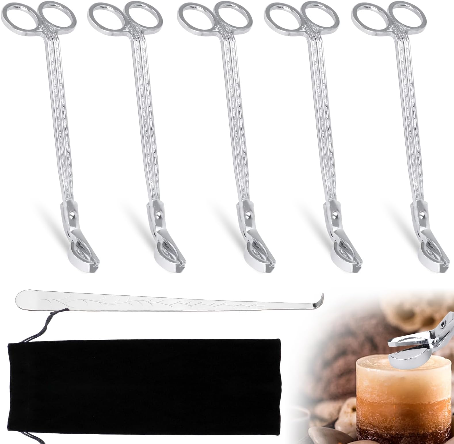 AZIZAT Stainless Steel Candle Wick Trimmer, Candlewick