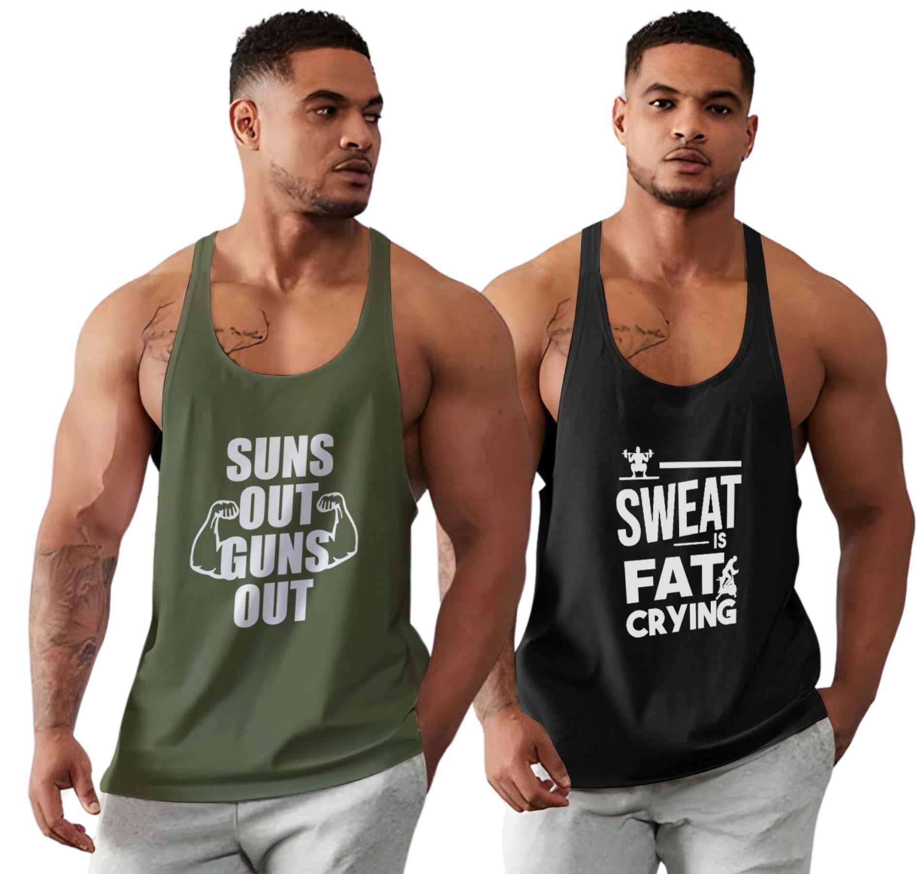 bab being beast apparel BAB Men's Round Neck Gym Vest | Men Vest Gym | Men Vest Combo | Polyester Printed Vest Pack of 2 | Stylish & Comfortable Vest-picture-32