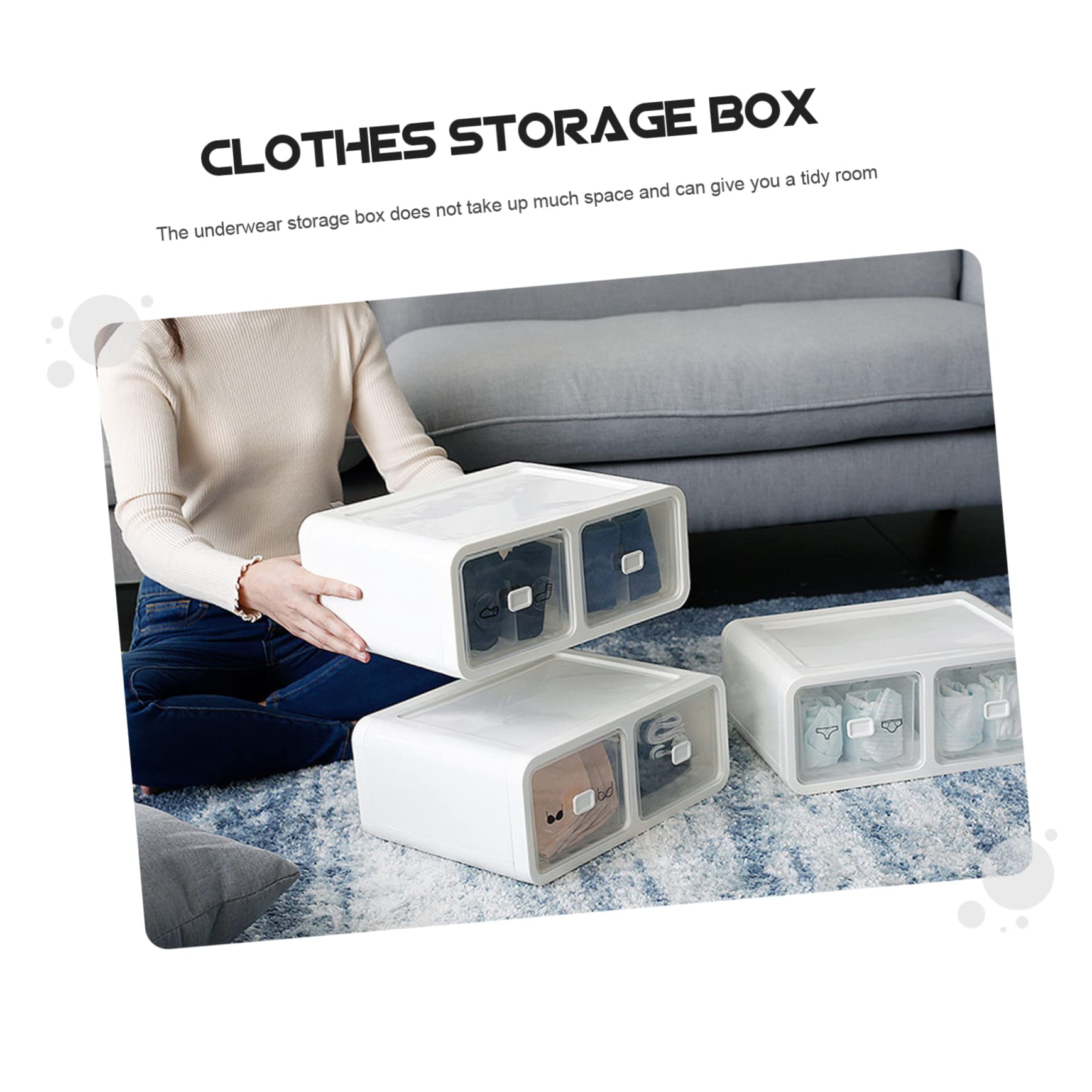 Scatola Organizer da Cassetto per Biancheria Intima, Bianco