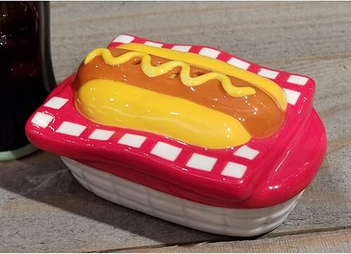 Miniatura 3 de Coca-Cola - Juego de salero y pimentero de cerámica para perros calientes y botella de contorno, tamaño único, multicolor