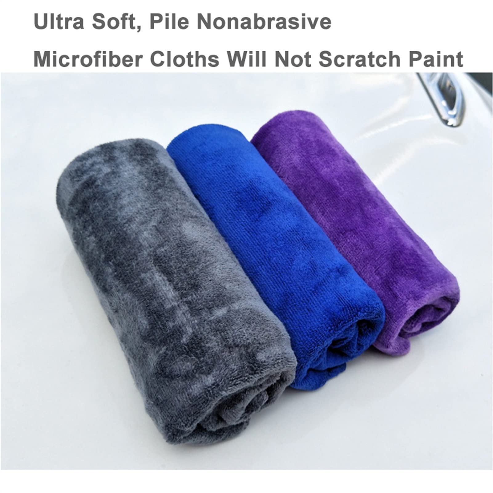 Chiffon de nettoyage en microfibre 30 x 70 cm Lavage de voiture Serviette en microfibre Nettoyage de voiture Chiffon de séchage Ourlet Chiffon d'entretien de voiture Détails de lavage de voiture