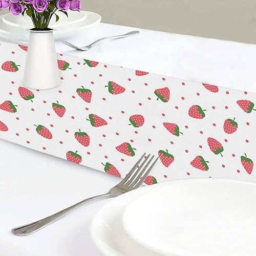 Miniatura 6 de Sletend Camino de mesa de fresas para cocina, comedor, fiesta, vacaciones, boda, decoración del hogar, interior y exterior, 13 x 70 pulgadas