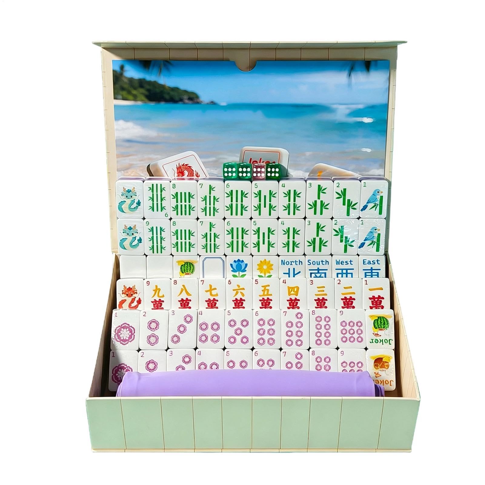 Generisch Pool Mahjong - Kit giocattolo interattivo con carte d'acqua