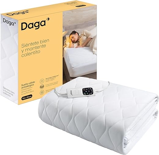 Daga – Cubrecolchón antialérgico Daga sueño cálido individual con 6 niveles de temperatura.