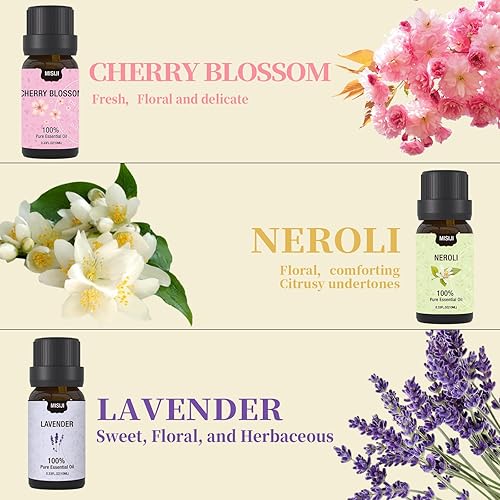 Miniatura 3 de MISIJI Juego de aceites esenciales, aceites difusores de primera calidad para el hogar, aceites esenciales para aromaterapia, verano, playa, 0.5 fl