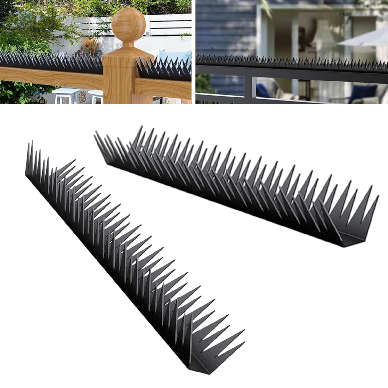 Lot de 6 pics de clôture en métal résistants aux intempéries pour mur et clôture, chats et oiseaux, faciles à installer