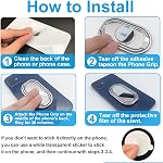 Support de sonnerie de téléphone portable Finger Kickstand, CLZWiiN pliable 360° Support de téléphone cellulaire rotatif pour bureau, bureau, support magnétique de voiture, métal multi-angle pour prise de dos de téléphone (argent)