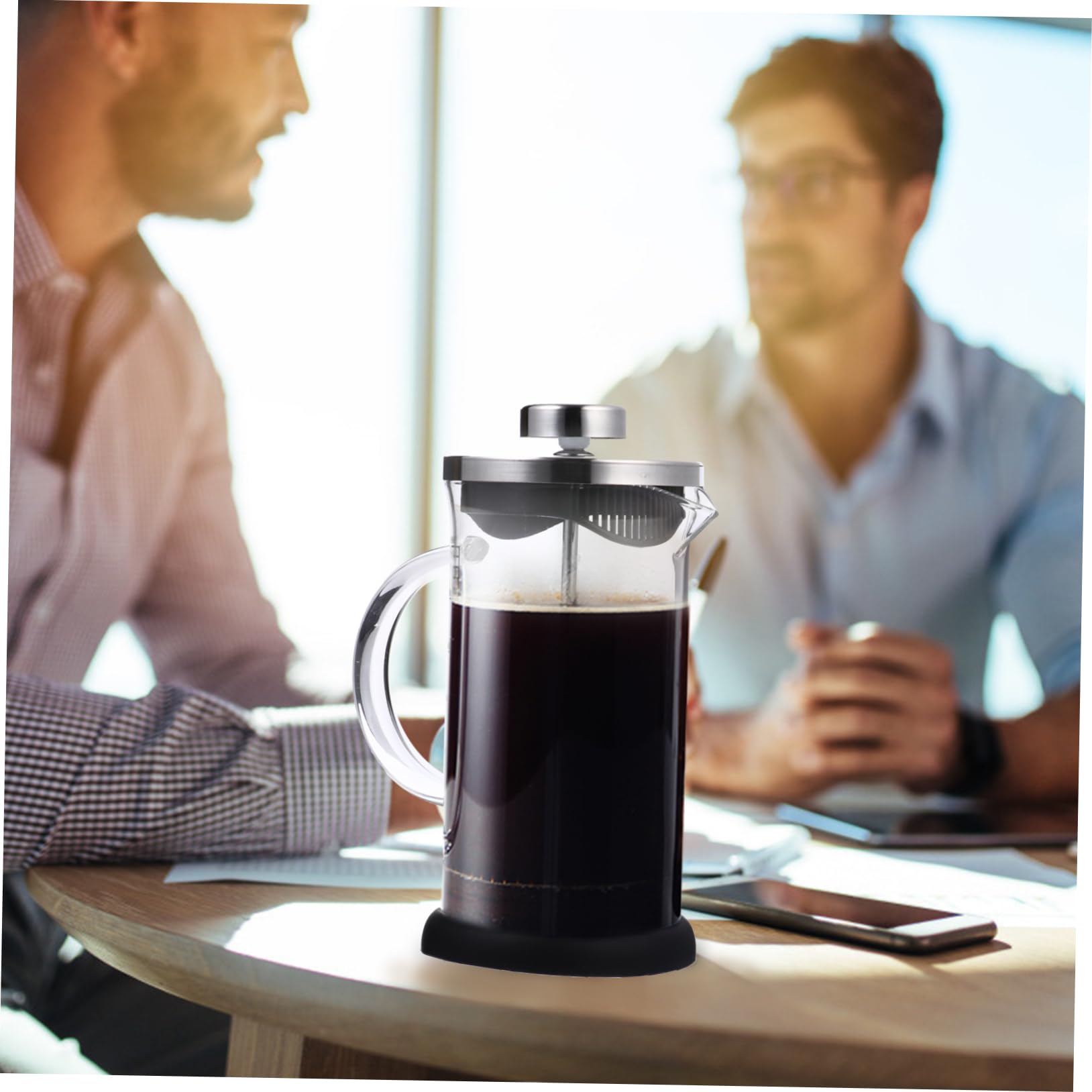 Luxshiny 1pc Stainless Press with Scale High Temperature Teapot for Coffee Tea Convenient Filtration Design Capacity for Home Office Use