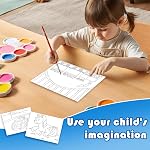 24 Pack toile pré-drawn pour la peinture en vrac, peinture pré-stencilée pour les enfants Toile à peindre, Enfants , Journée pour les Enfants Cadeaux d'anniversaire Cadeaux pour la fête, Retour à l'école et temps de famille, 12 Style (7.8 x 5.8 De pouce)