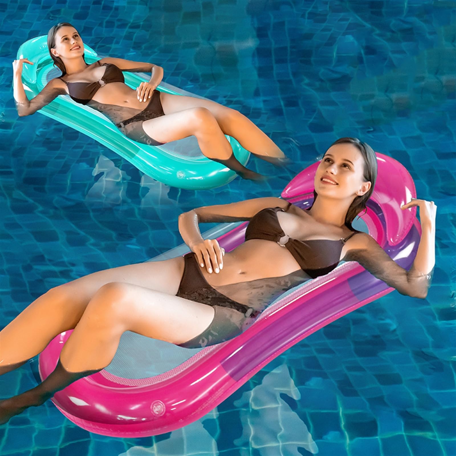 Flotadores de Piscina para Adultos Hamaca Inflable de PVC, Cama Flotante de Agua Plegable, portátil, a Prueba de Fugas, Duradero, Impermeable, Accesorios for Piscina Silla de Agua Flotante